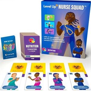 Level Up RN Nutrition Flash Cards Game, Nursing Exam Prep 25–26, Study Tool- New